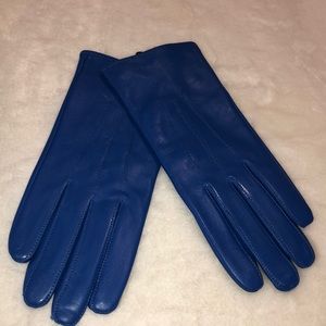 Beautiful Blue Leather Women’s Gloves - Brand New!